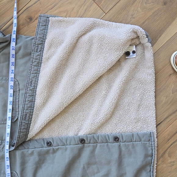 Levi's Shacket XXXL Men's sage/army green sherpa lined button down Shirt Jacket - Picture 4 of 6